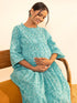 Sea Green Cotton Floral Printed Kurta with Palazzo